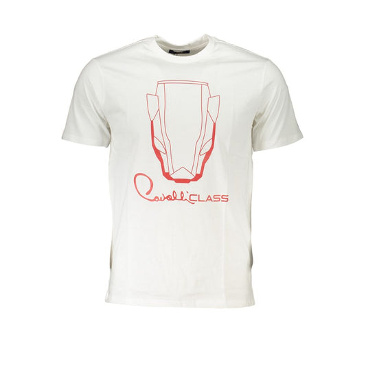 Weißes Baumwoll-T-Shirt der Cavalli Class