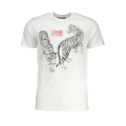 Weißes Baumwoll-T-Shirt der Cavalli Class