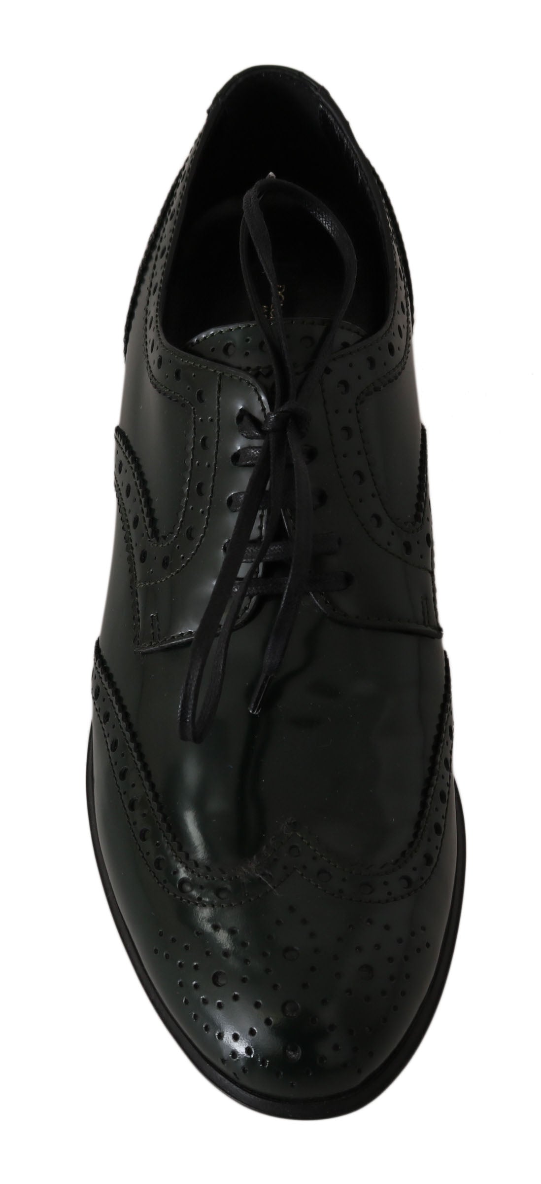 Chaussures Oxford Broque en cuir vert Dolce &amp; Gabbana à bout golf