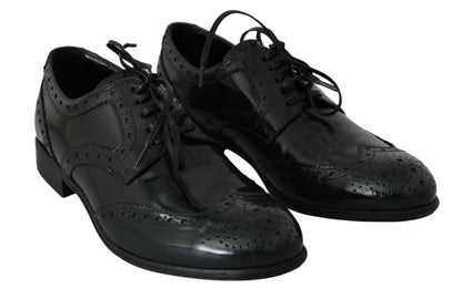 Chaussures Oxford Broque en cuir vert Dolce &amp; Gabbana à bout golf