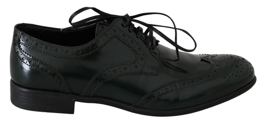 Chaussures Oxford Broque en cuir vert Dolce &amp; Gabbana à bout golf