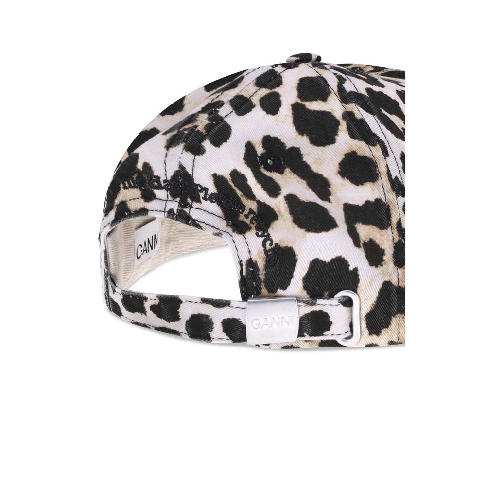 Ganni Baseballkappe mit Leopardenmuster