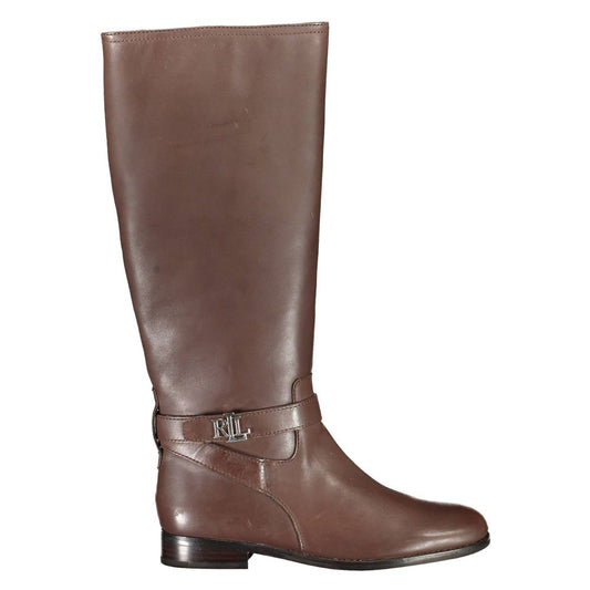 Botte en cuir marron pour femme