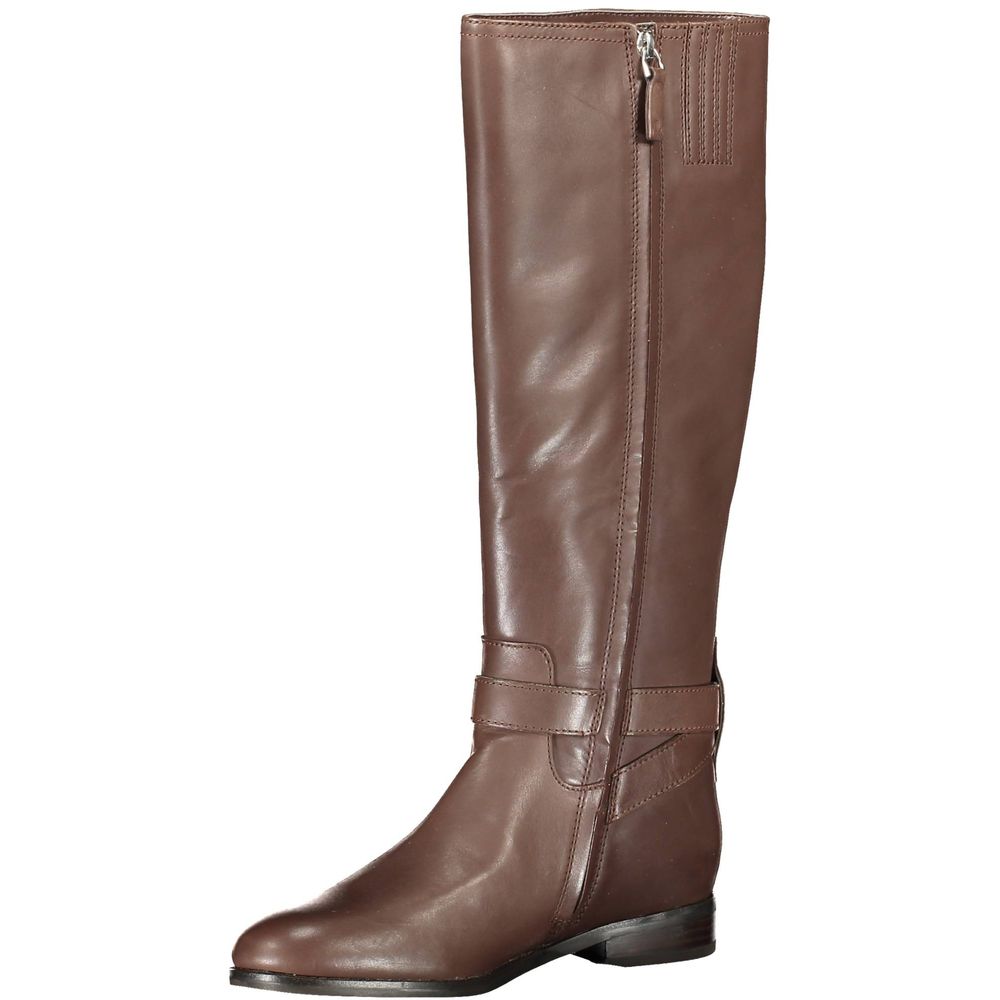 Botte en cuir marron pour femme
