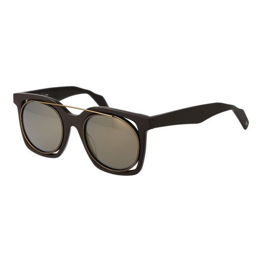 Yohji Yamamoto Braune Unisex-Sonnenbrille
