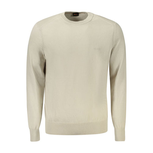 Beigefarbener Baumwollpullover von Hugo Boss
