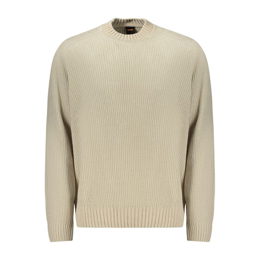 Beigefarbener Baumwollpullover von Hugo Boss