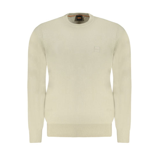 Beigefarbener Baumwollpullover von Hugo Boss