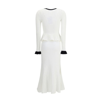 Self-Portrait Pointelle Knit Long Dress