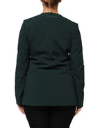 Green Single Breasted One Button Coat Jacket