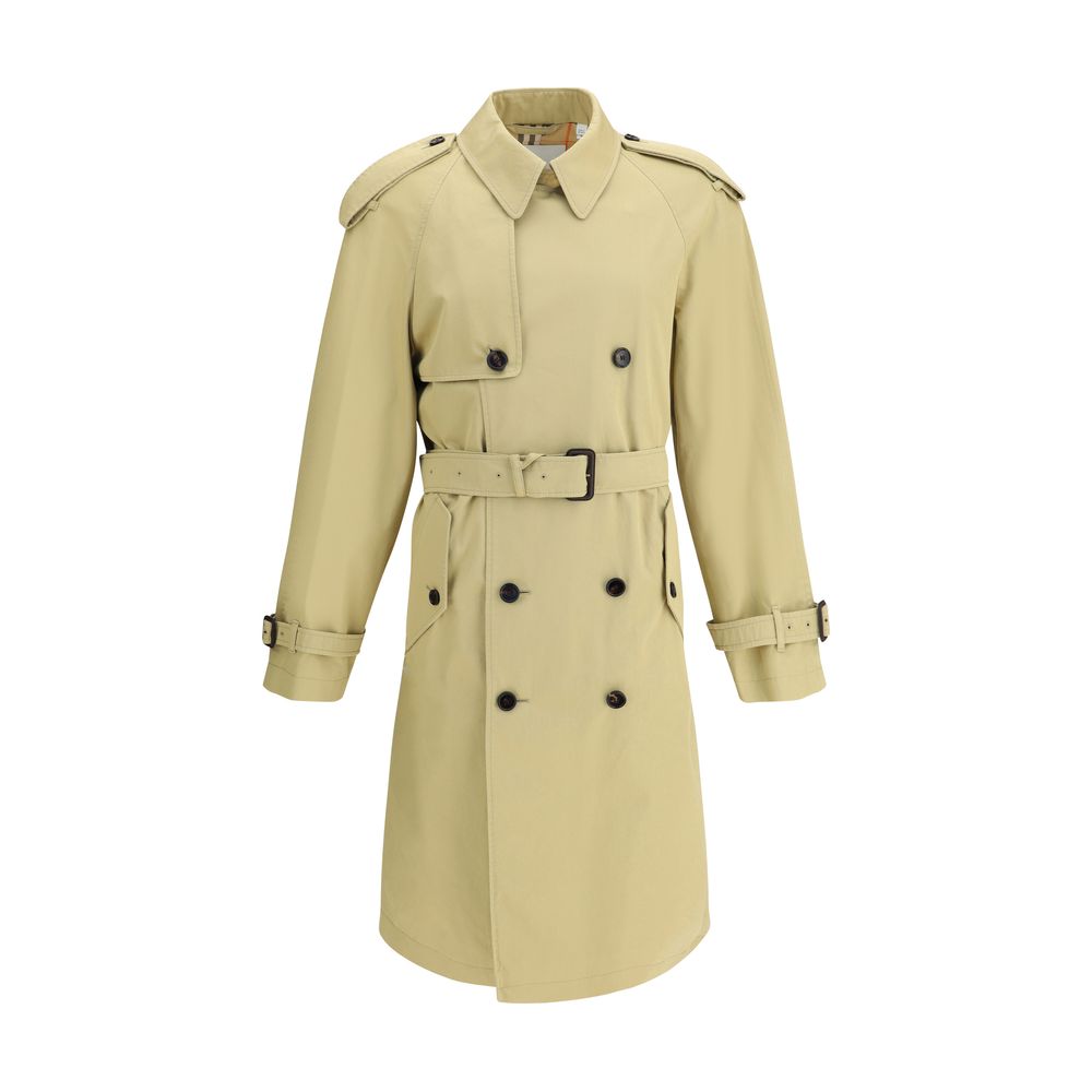 Manteau de style trench en gabardine de coton taille moyenne