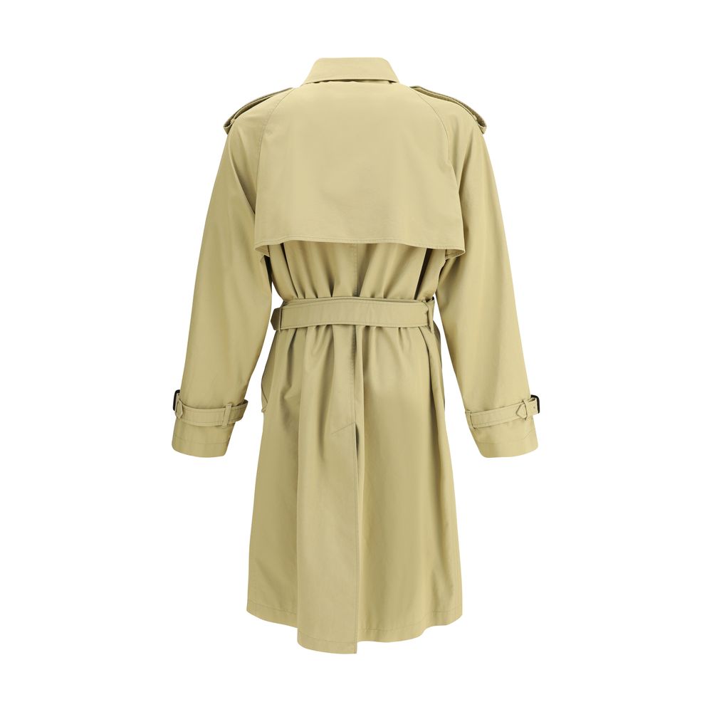 Manteau de style trench en gabardine de coton taille moyenne