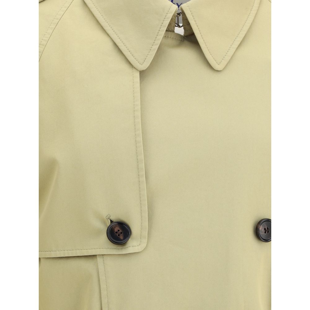 Manteau de style trench en gabardine de coton taille moyenne