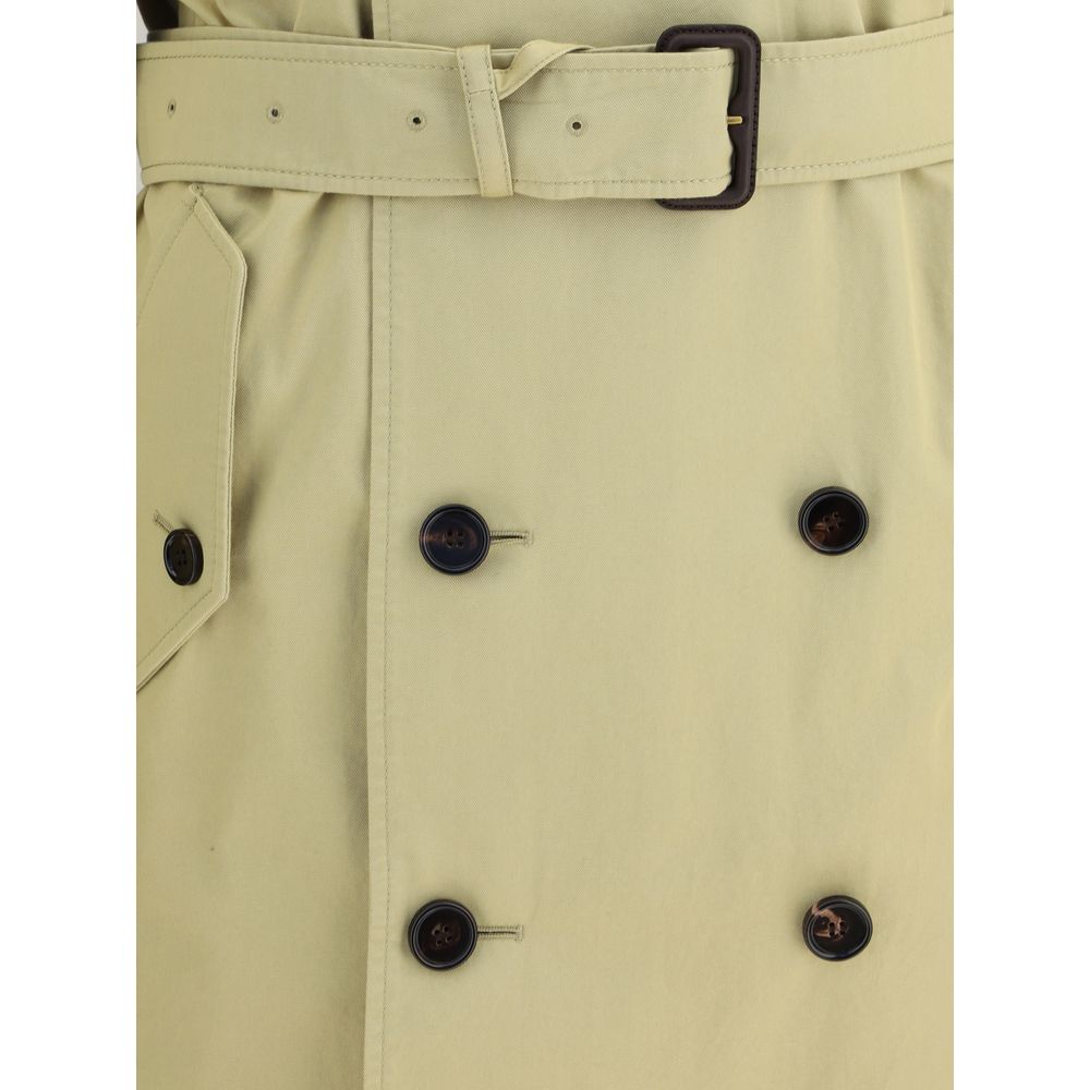 Manteau de style trench en gabardine de coton taille moyenne