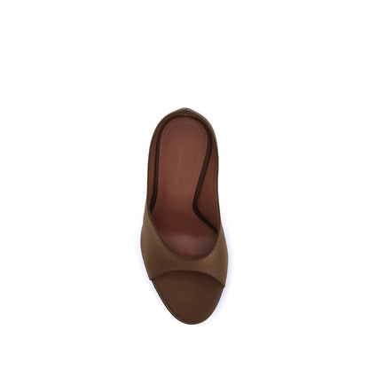 Amina Muaddi Anok Satin-Sandalen