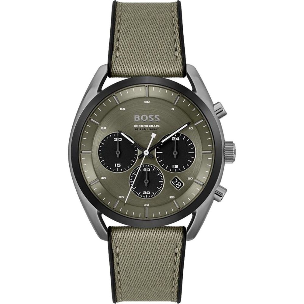 Montre en tissu vert