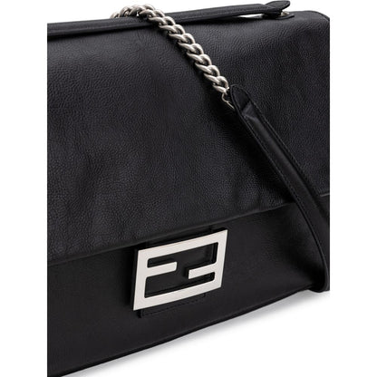 Fendi – Schwarze Leder-Umhängetasche