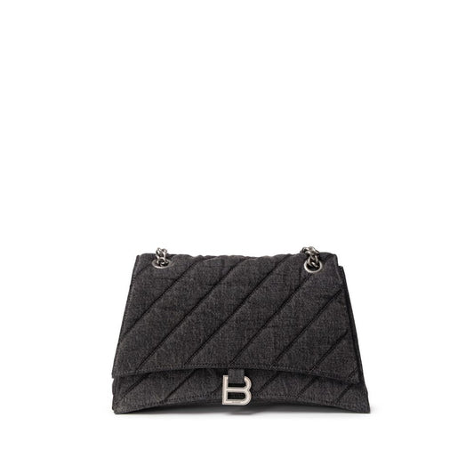 Sac à bandoulière en tissu et cuir noir Balenciaga