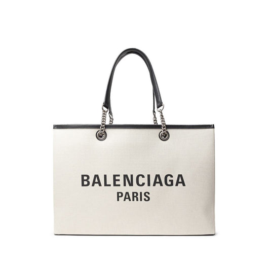 Sac cabas en coton gris Balenciaga
