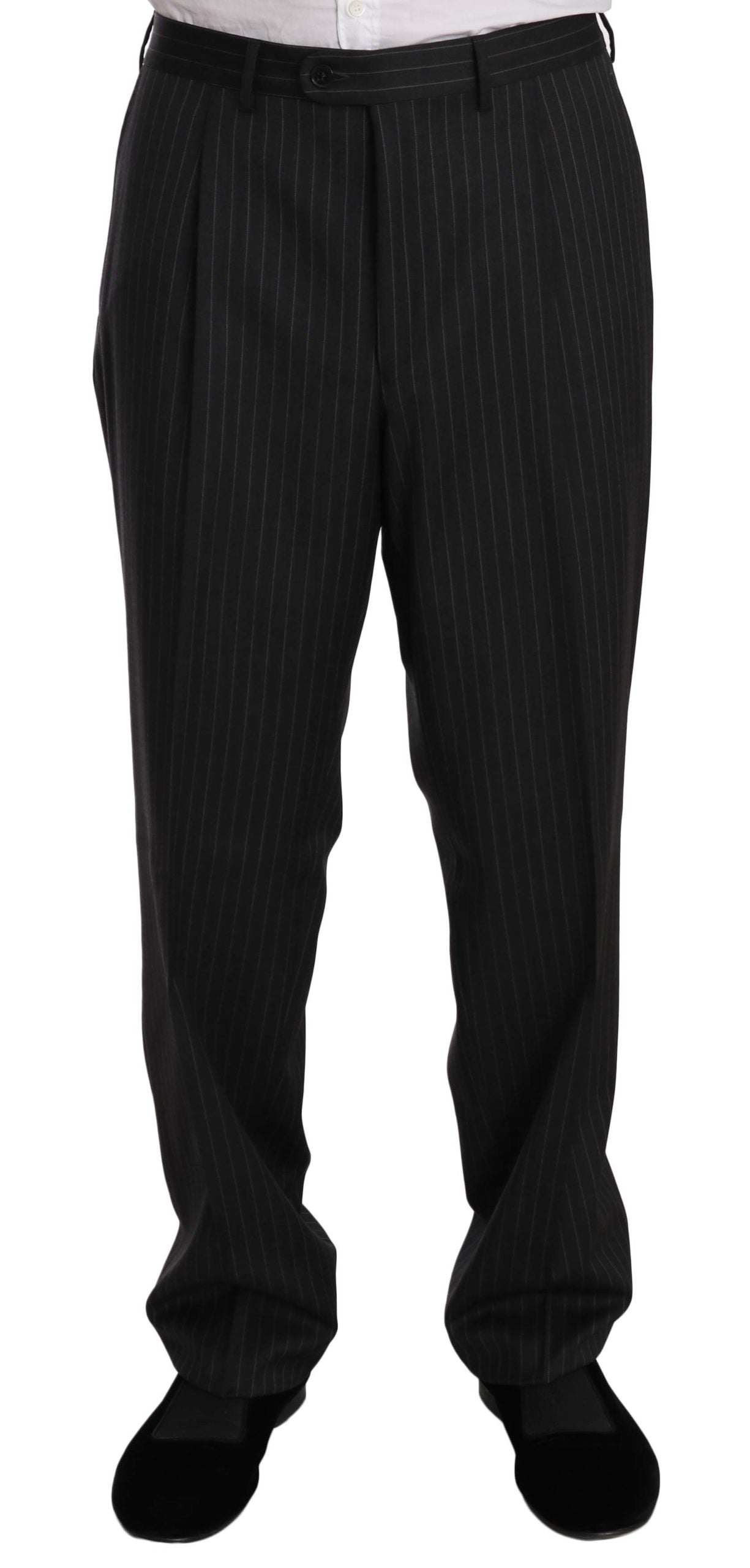 Costume deux pièces 3 boutons rayé noir Z ZEGNA 100 % laine