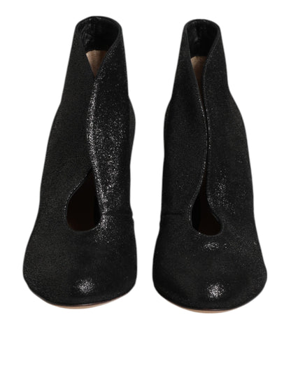 Escarpins à talons aiguilles noirs métallisés Gianvito Rossi