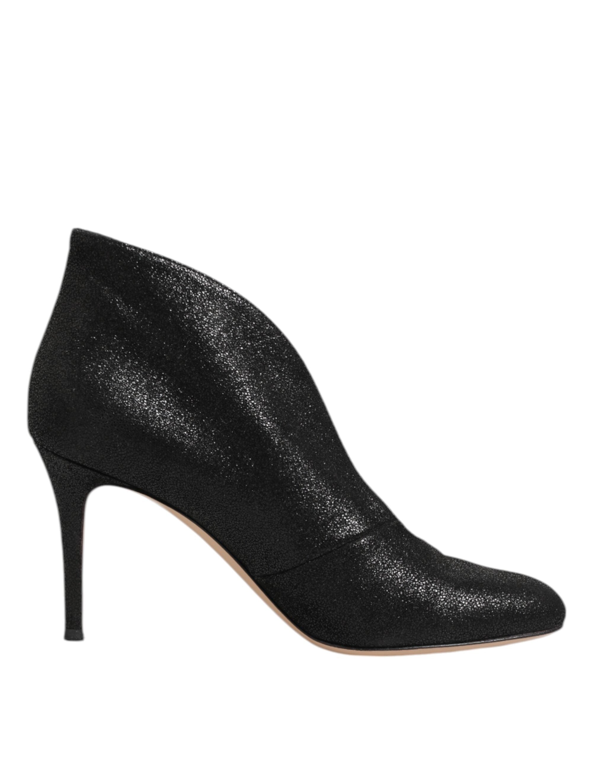 Escarpins à talons aiguilles noirs métallisés