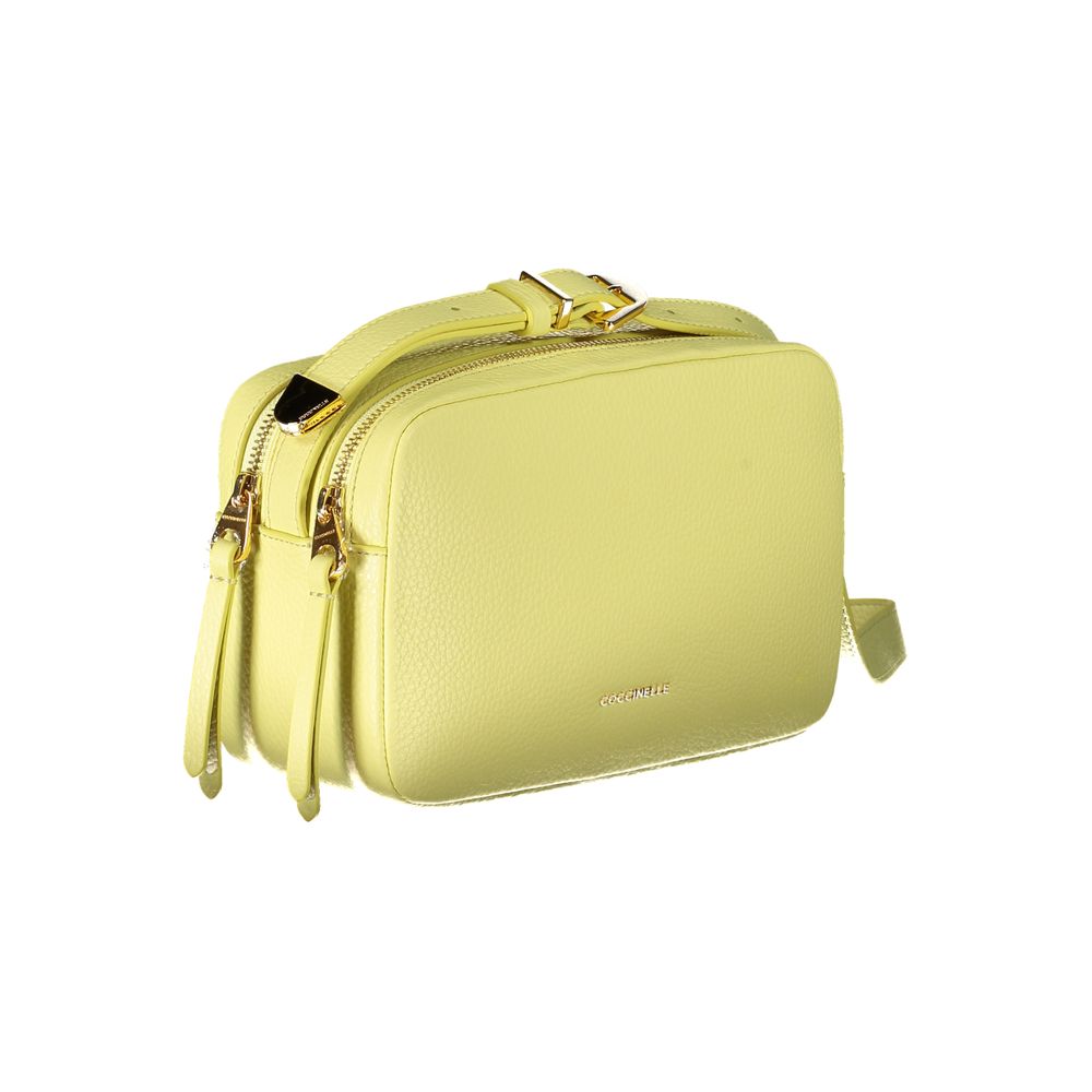 Sac à main en cuir jaune