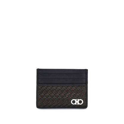 Ferragamo gewebter Gancini-Kartenhalter