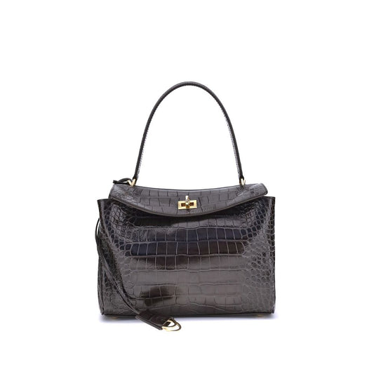 Sac à bandoulière Balenciaga Rodeo en cuir imprimé crocodile