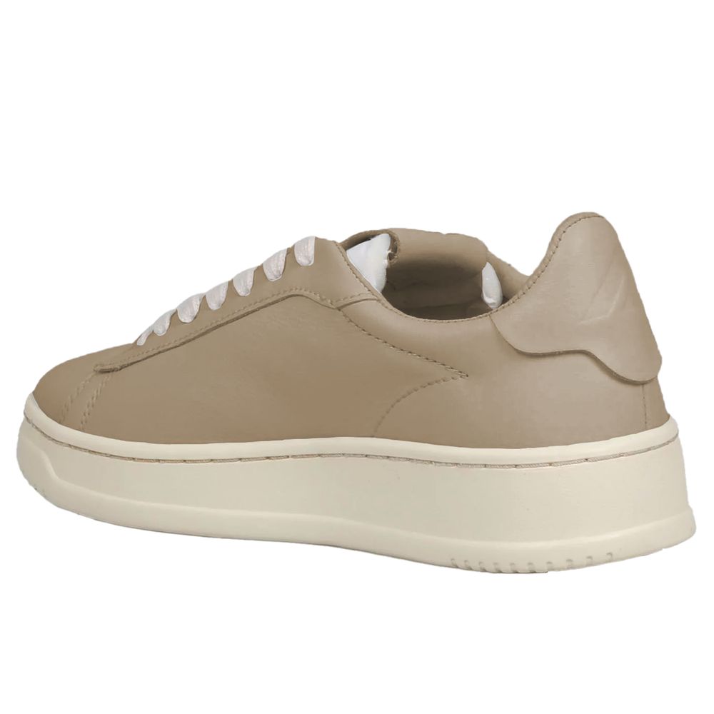 Autry Beige Ziegenleder-Sneaker