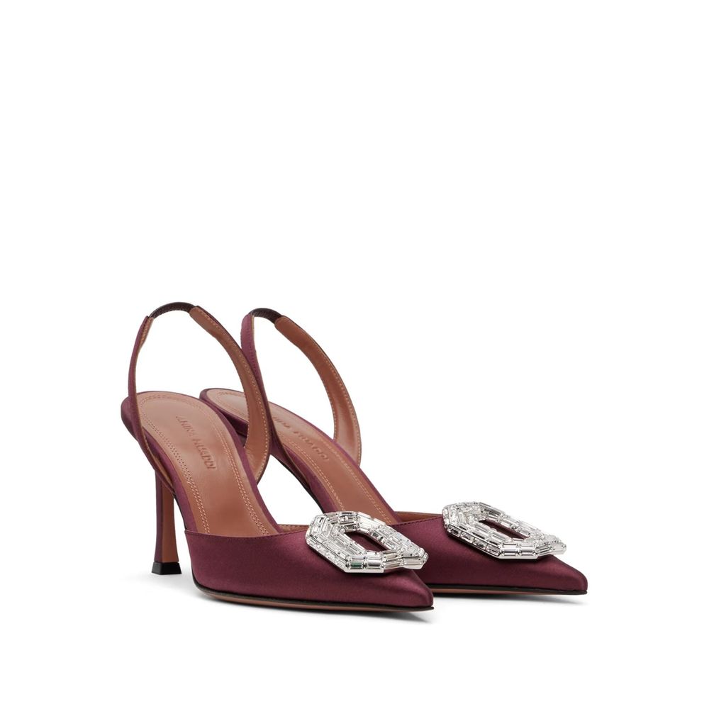 Amina Muaddi Camelia Sling 90 Satin-Pumps