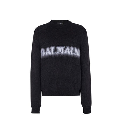 Pull à imprimé logo Balmain