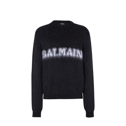 Pull à imprimé logo Balmain