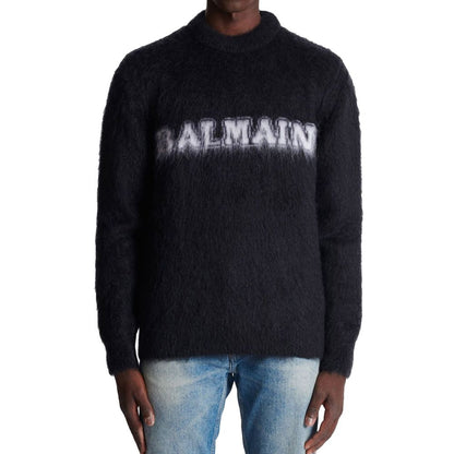 Pull à imprimé logo Balmain