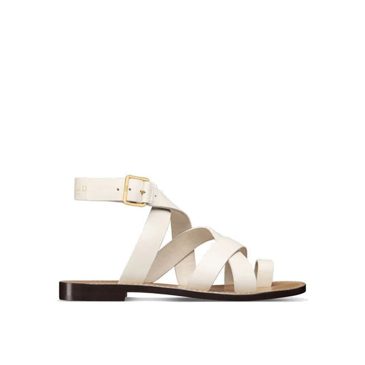 Flache Dior Sun-Ledersandalen