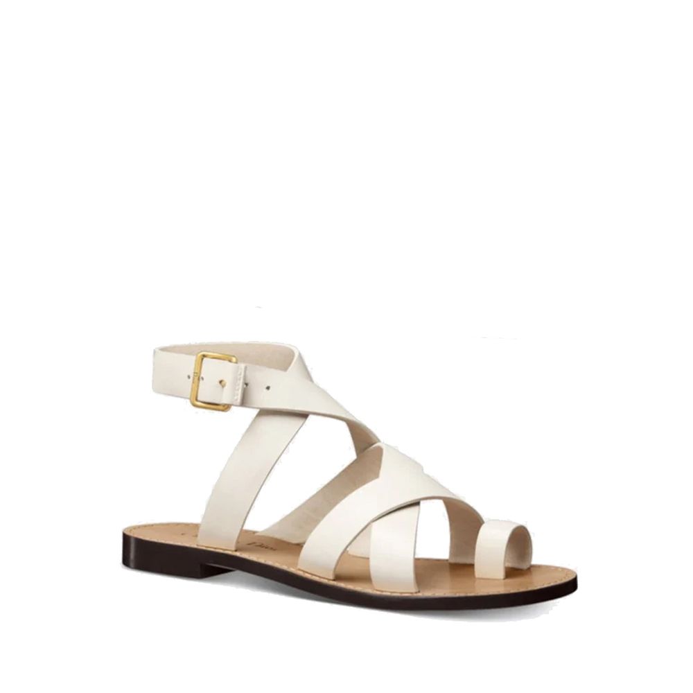 Flache Dior Sun-Ledersandalen
