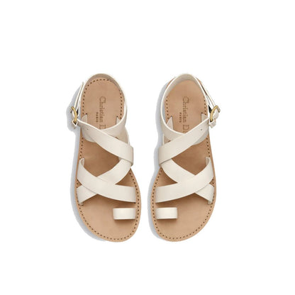 Flache Dior Sun-Ledersandalen