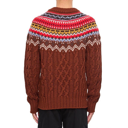 Pull en laine torsadée Moncler Grenoble Fair Isle Intarsia
