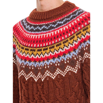 Pull en laine torsadée Moncler Grenoble Fair Isle Intarsia