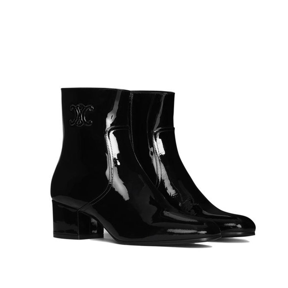 Celine Triomphe Lederstiefel mit Reißverschluss