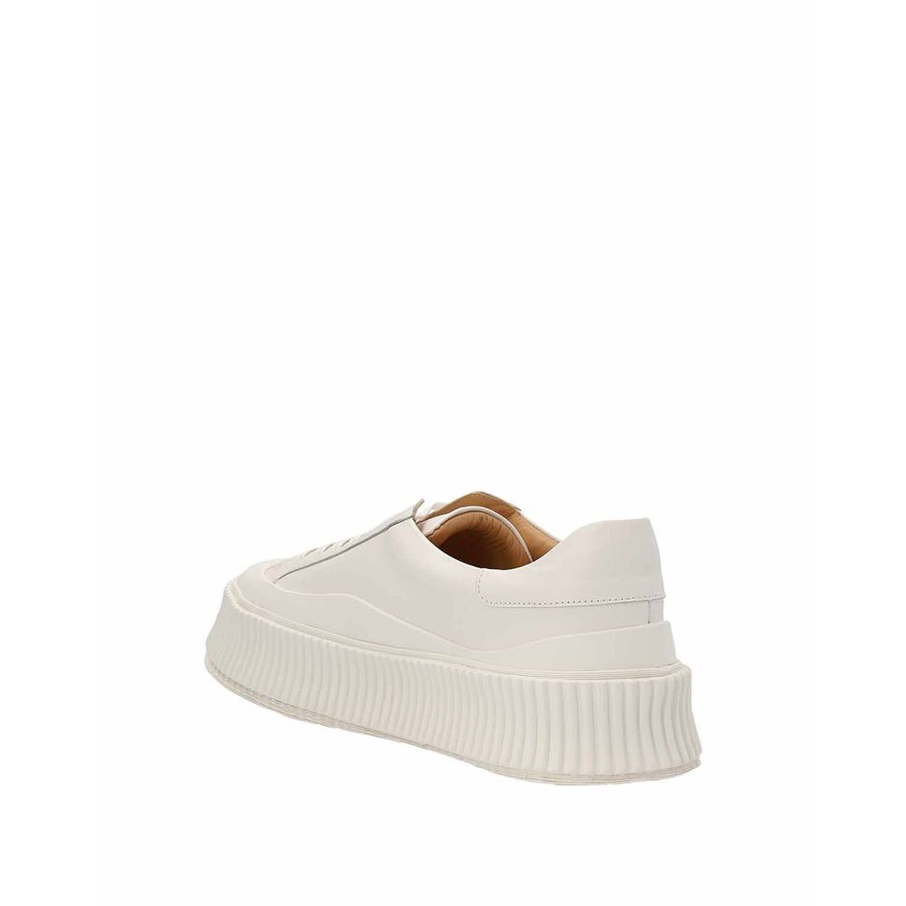 Sneakers en cuir à semelle épaisse