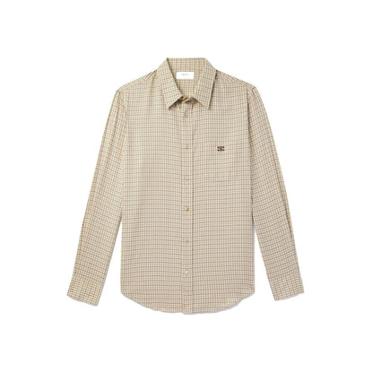 Chemise en coton à carreaux avec logo brodé Céline