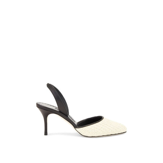 Escarpins en raphia Manolo Blahnik Casam 70
