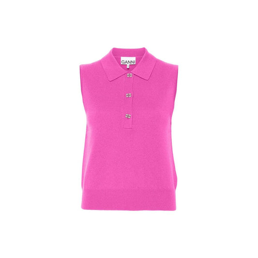 Ganni Poloshirt aus Wolle und Kaschmir