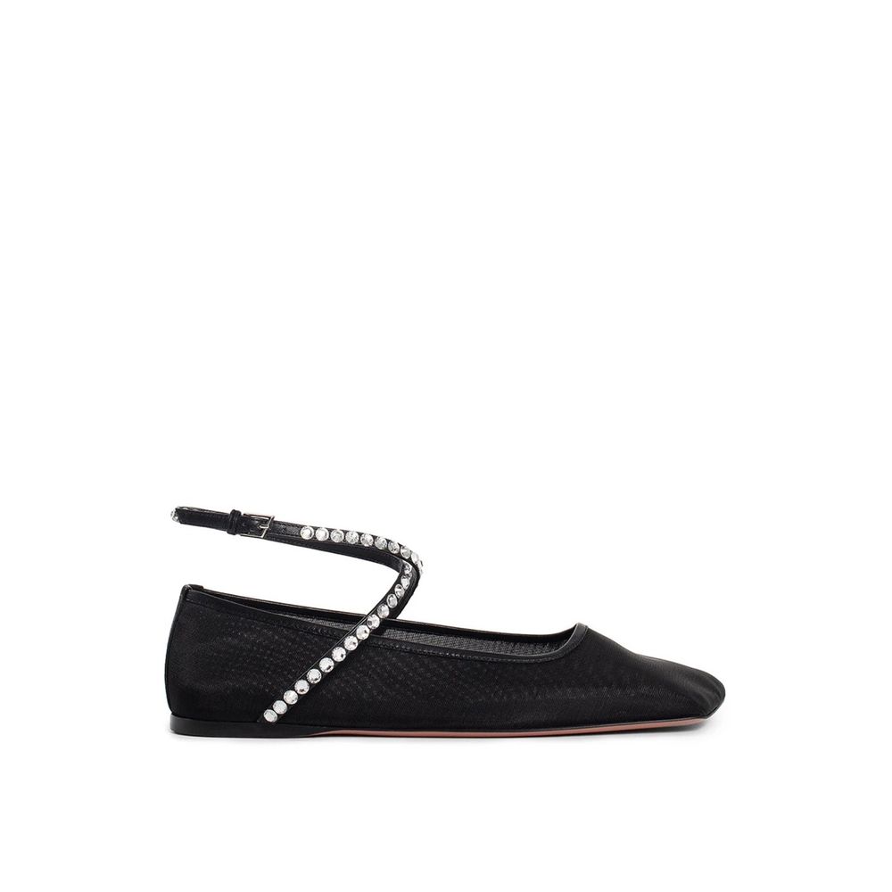 Ballerines en maille et cristaux Amina Muaddi
