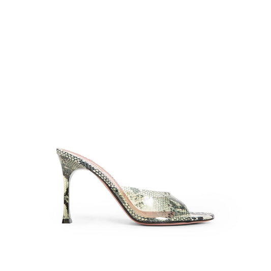 Amina Muaddi Alexa Glass 95 Schlangensandalen