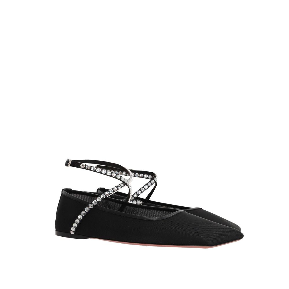 Ballerines en maille et cristaux Amina Muaddi