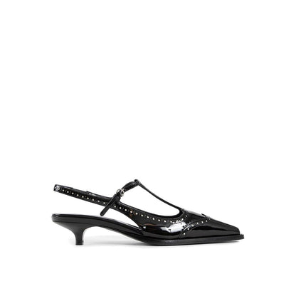 Escarpins à bride arrière en cuir Miu Miu