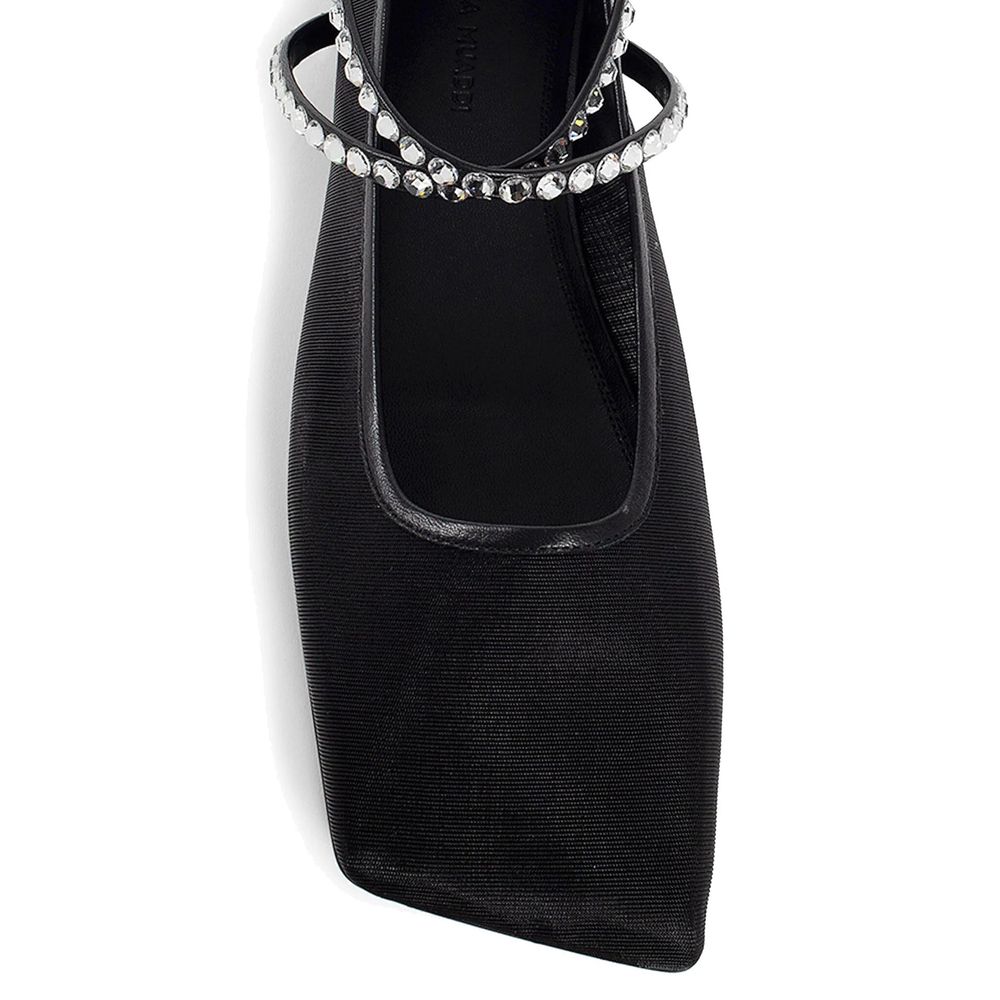 Ballerines en maille et cristaux Amina Muaddi