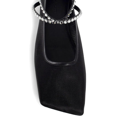 Ballerines en maille et cristaux Amina Muaddi